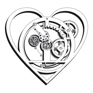 Mechanical Heart Outline clipart