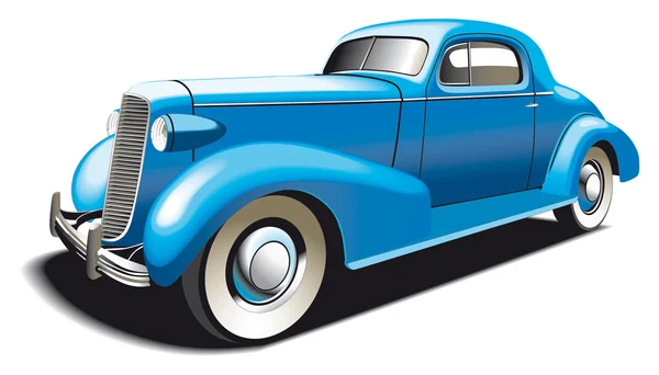 Carro velho azul — Vetor de Stock