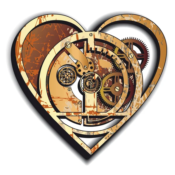 Mekaniskt hjärta — Stock vektor