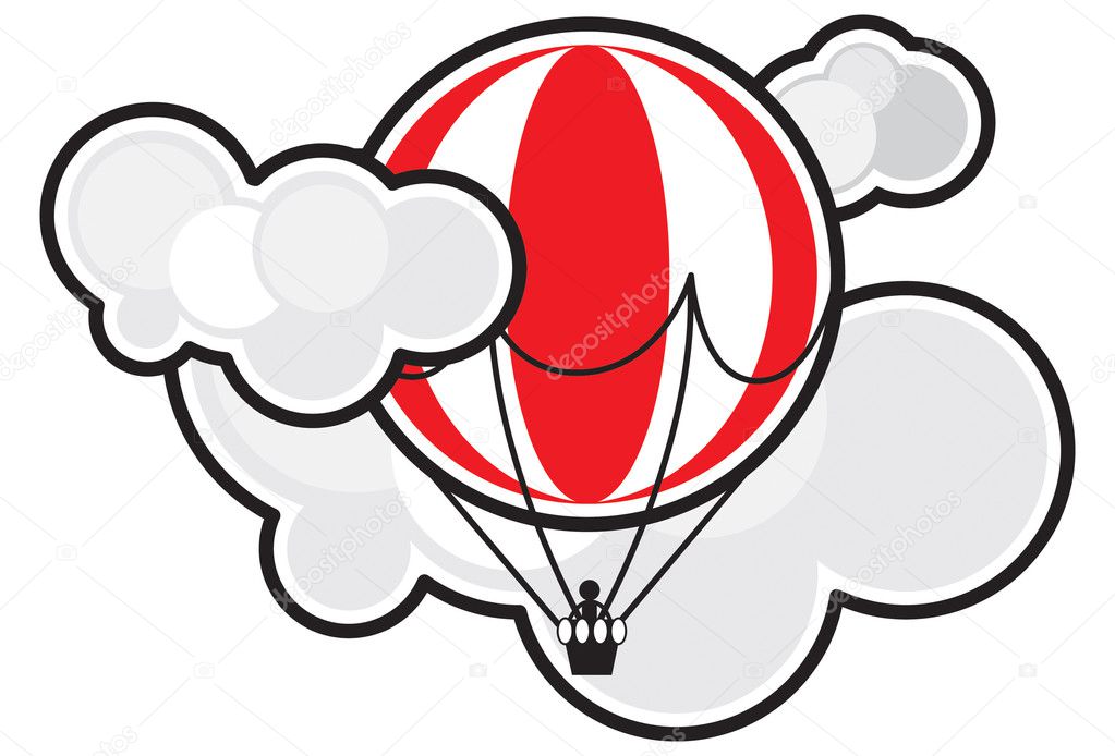 A balloon in clouds