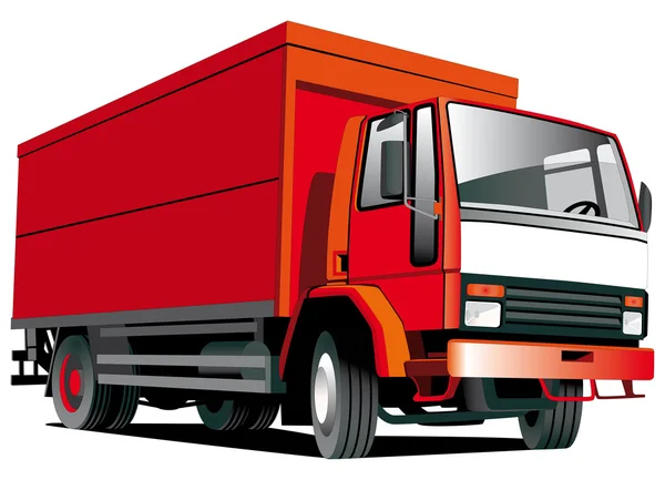 Красный грузовик — стоковый вектор