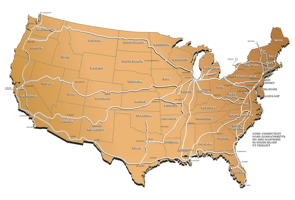 stock vector USA railway map