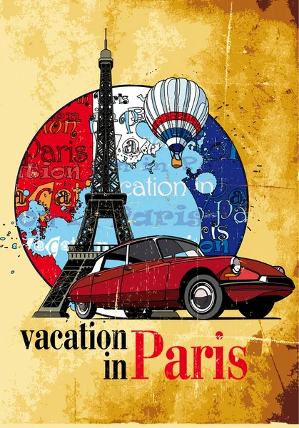 Vacation in Paris grunge — Stock Vector