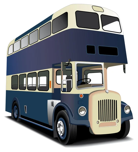 Bus blu a due piani — Vettoriale Stock