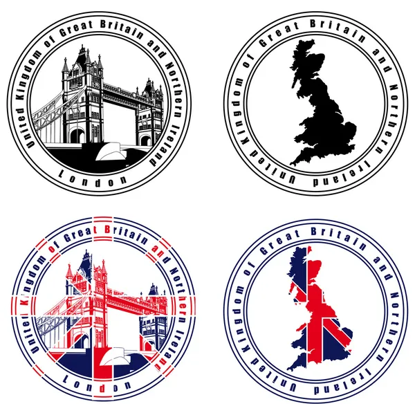 英国邮票 — 图库矢量图片