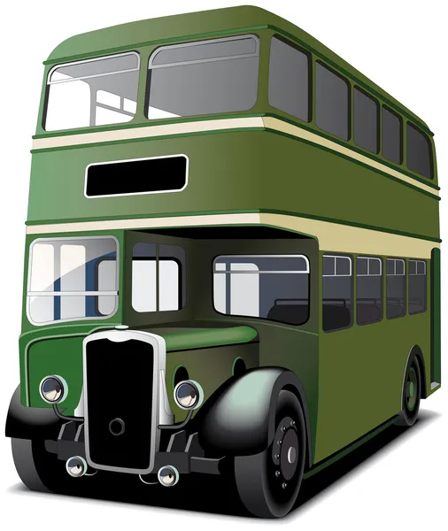 Green double decker bus Stock Vector