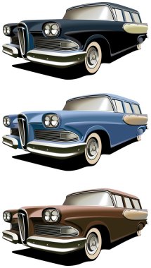 Old-fashioned station wagon clipart