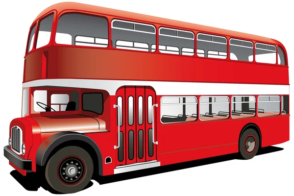 赤い 2 階建てバス — ストックベクタ