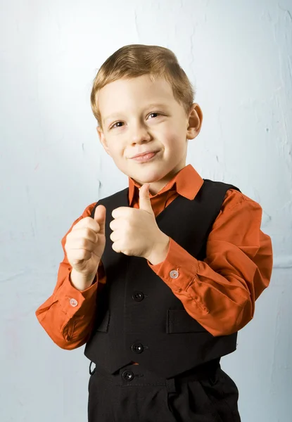 Yukarı işaret yapmaya çocuk — Stok fotoğraf