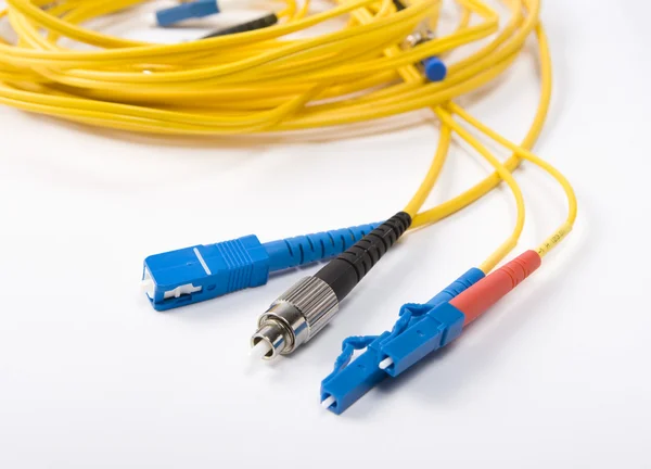 Cavi di rete in fibra ottica — Foto Stock