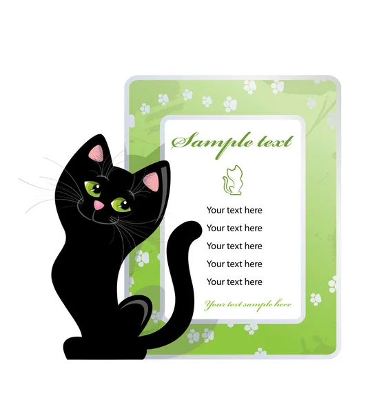 Marco y gato negro — Archivo Imágenes Vectoriales