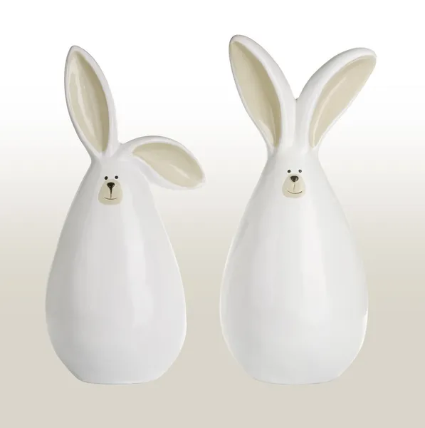 stock image Sculpture of two ceramic rabbits