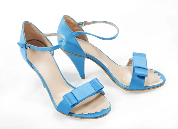 Sapatos femininos azuis — Fotografia de Stock