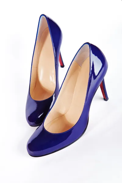 Blauwe vrouwen schoenen — Stockfoto