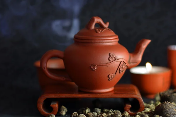 Set für die chinesische Teezeremonie — Stockfoto