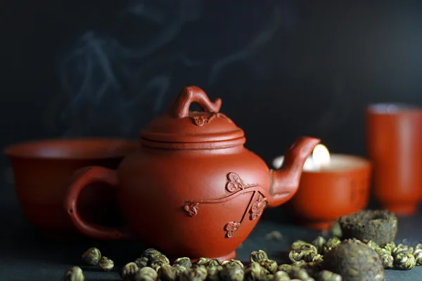 Instellen voor de chinese thee ceremonie — Stockfoto