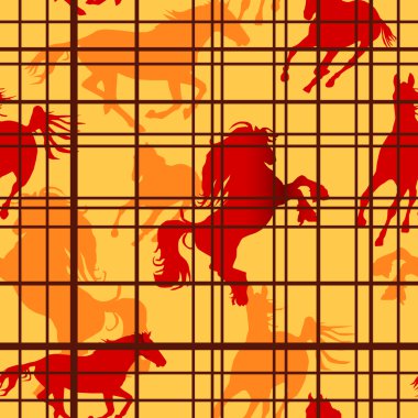 Seamless pattern with horses clipart