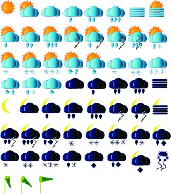 Weather icons clipart