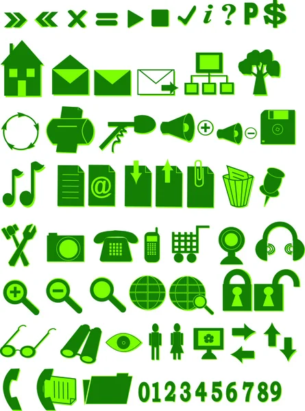Icônes web vert — Image vectorielle