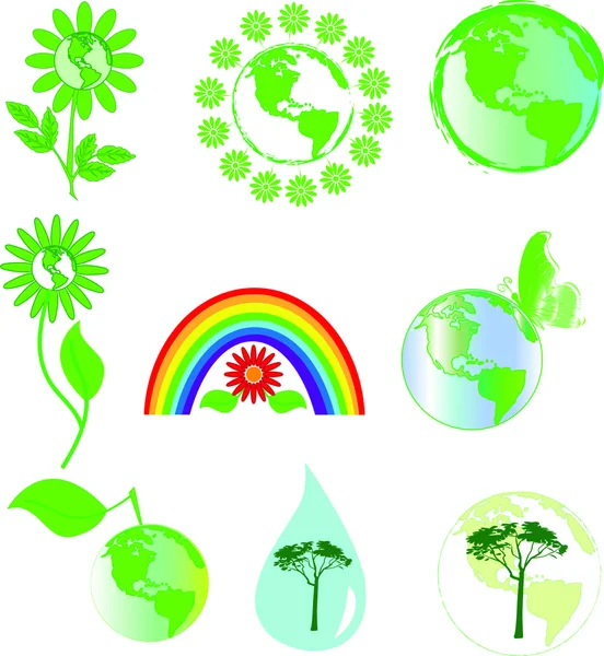 Símbolos ambientales — Archivo Imágenes Vectoriales