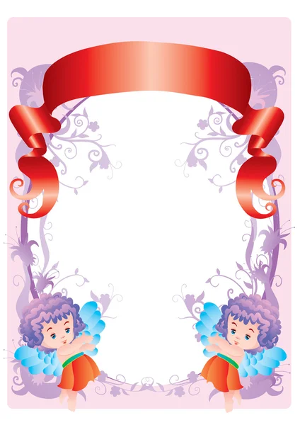 Framework with angels — Stock Vector