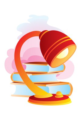 Lamp with books clipart