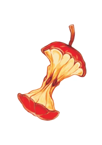 Resten av ett äpple — Stock vektor