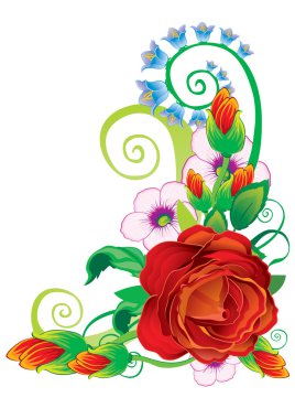 Ornament with a rose clipart