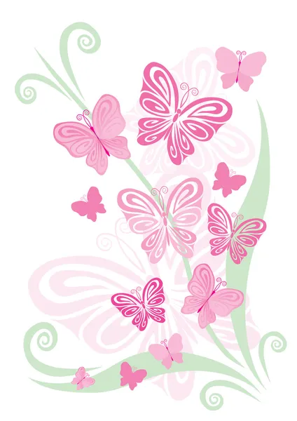 Angolo con farfalle — Vettoriale Stock