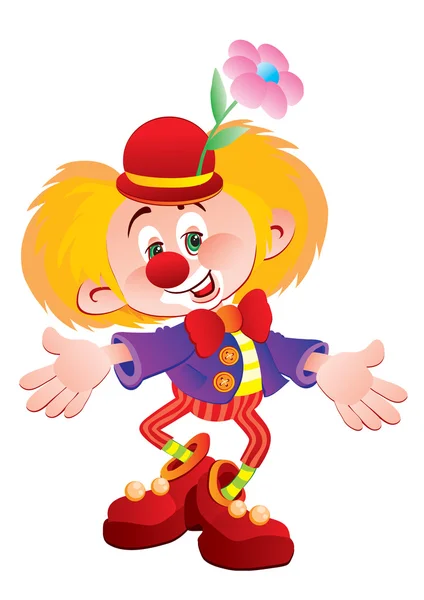 The cheerful clown — Stock Vector