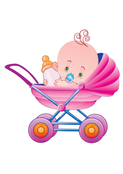 The child in a carriage — Stock Vector