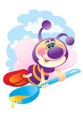 Hardworking bee clipart