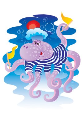 Cheerful octopus clipart