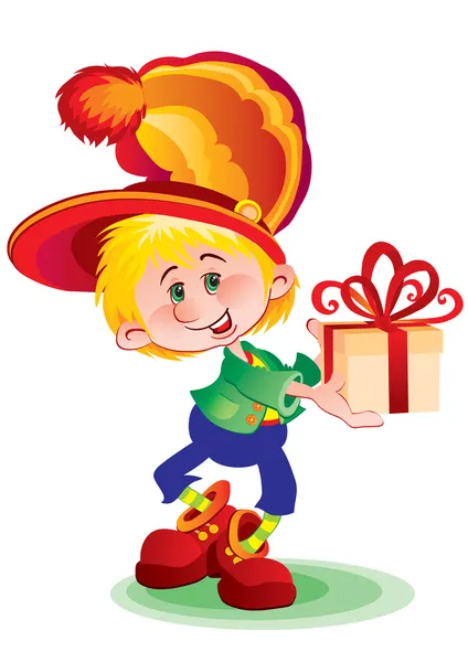 The boy with a gift — Stock Vector