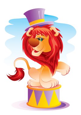 Lion in circus clipart