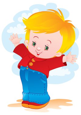 The joyful child clipart