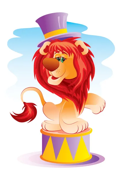 Lion in circus — Stok Vektör