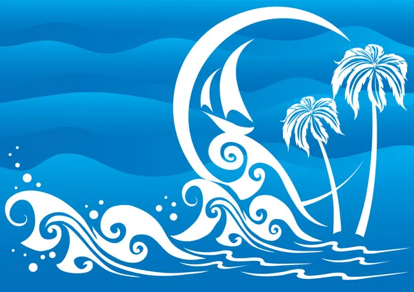 La mer bleu foncé — Image vectorielle