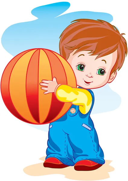 Ребенок с мячом — стоковый вектор
