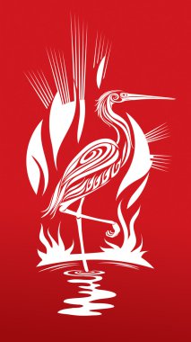 Red heron clipart