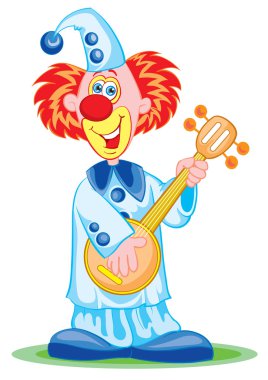 The clown with a mandoline clipart