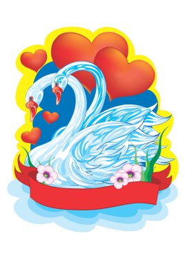 Two swans clipart