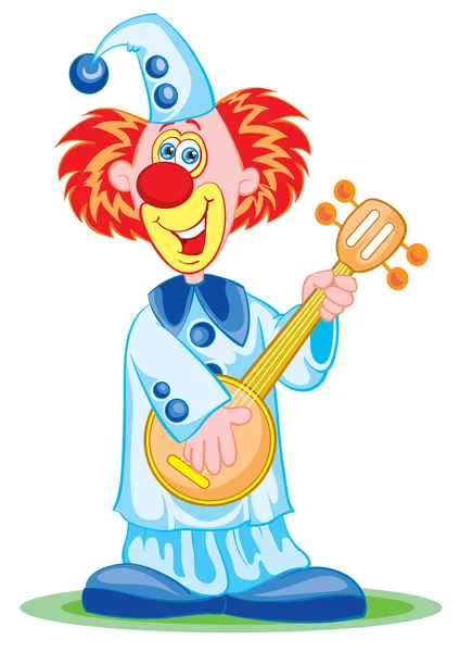 The clown with a mandoline — Stock Vector