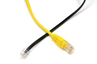 Phone and network cables clipart