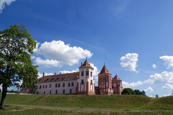 Landscape view to Mir Castle, Belarus