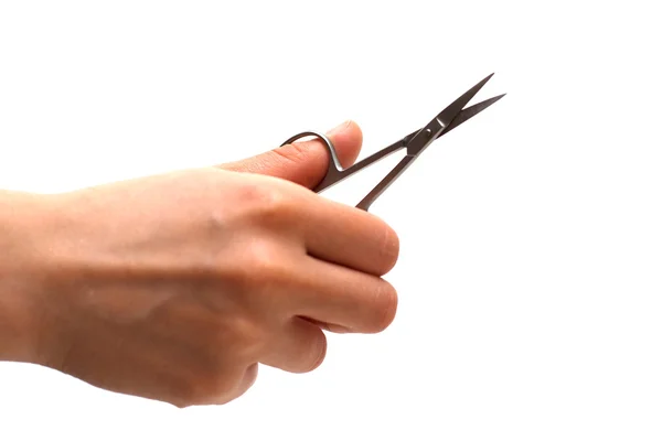 Nůžky na nehty v ruce — Stock fotografie