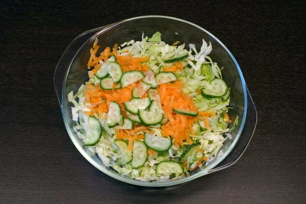 Cucumber carrot cabbage mix — Stock Photo, Image