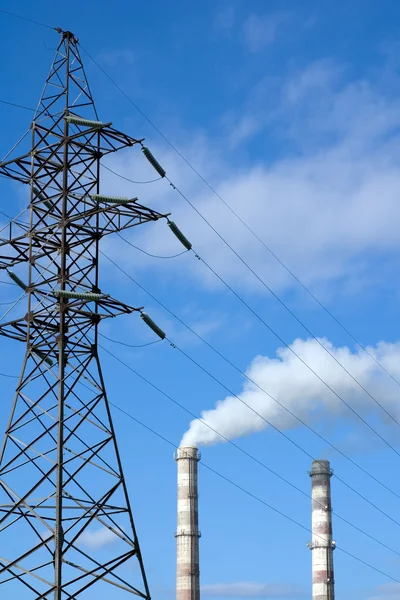 stock image Pylon and two pipes