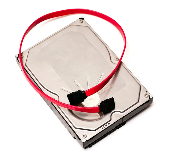 Sabit disk sürücüsü ve kablo — Stok fotoğraf