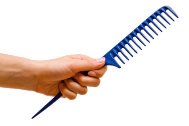 Hand holding the handle rake clipart